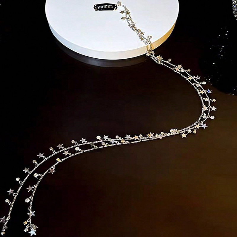 ヘアチェーン ヘッドアクセサリー タッセルヘア ラインストーン 星 髪飾り 結婚式 成人式