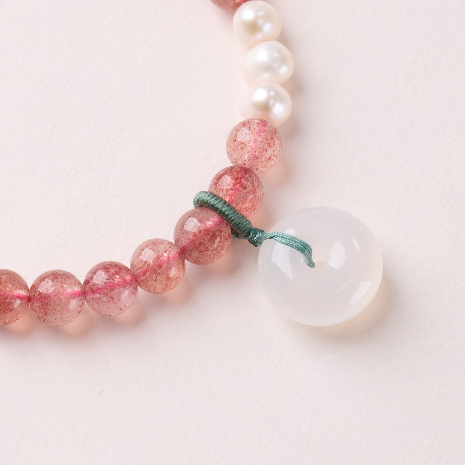 ストロベリークォーツ ブレスレット 6mm 天然石 ストロベリー水晶  真珠 レディース 恋愛のお守り
