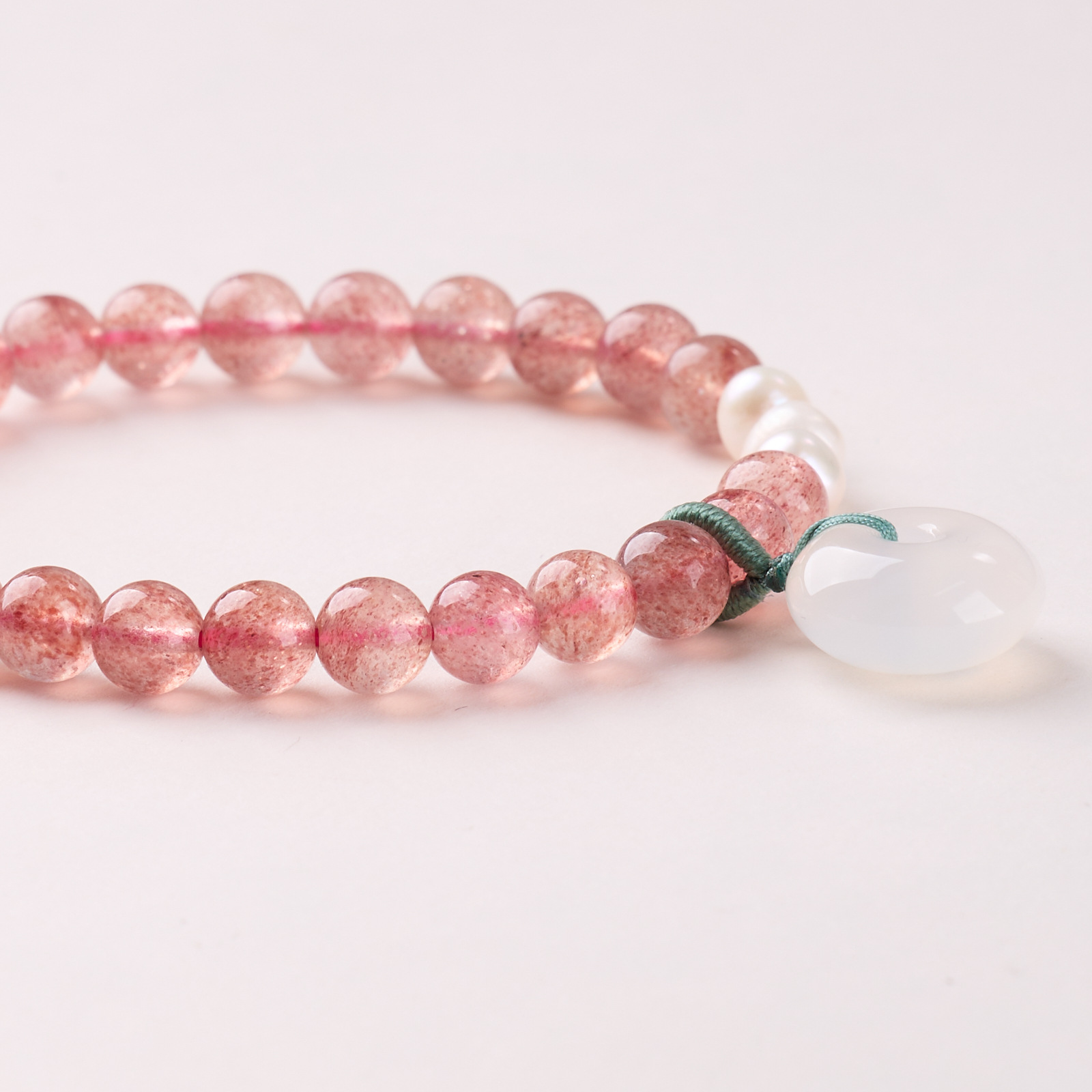 ストロベリークォーツ ブレスレット 6mm 天然石 ストロベリー水晶  真珠 レディース 恋愛のお守り