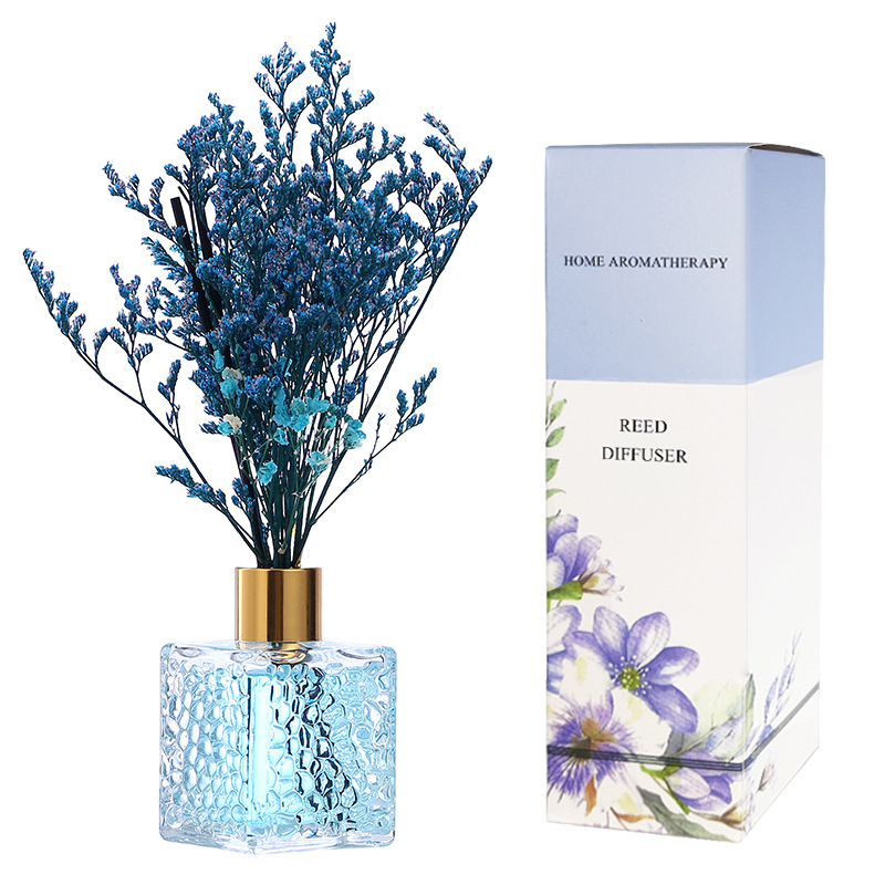 ドライフラワー リードディフューザー  アロマディフューザー（80ml アロマオイル+ ドライフラワー+スティック）インテリア  生活雑貨