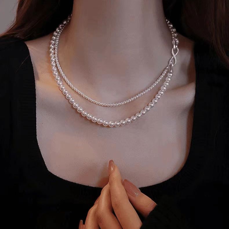 真珠 ネックレス 7-8mm 2連 パールネックレス 本真珠 フォーマル 普段使い 結婚式