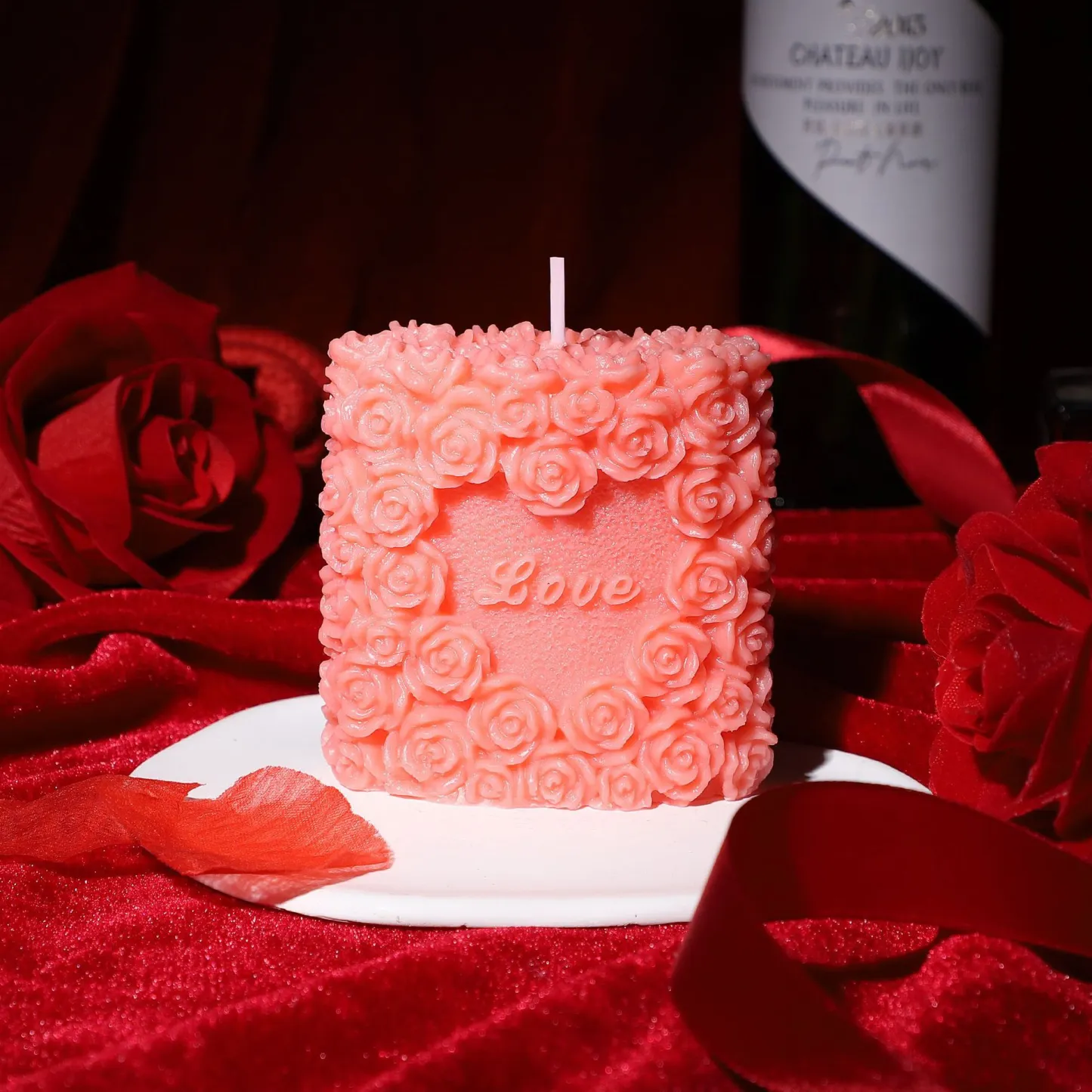 ローズキャンドル ソイワックス アロマ キャンドル ギフト 癒し 香り 彼氏・彼女 プレゼント バレンタイン ソイキャンドル