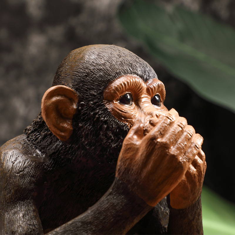 三猿 置物 セット（見ざる、言わざる、聞かざる）サルの置物  オブジェ  インテリア レジン製 雑貨