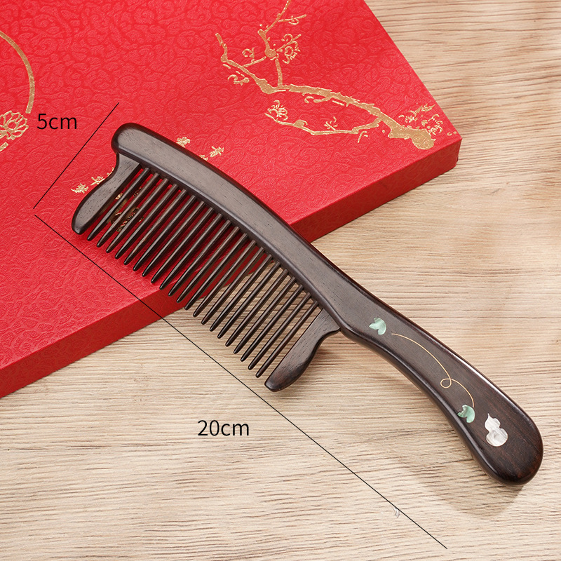 櫛 2本セット くし 木製 高級 コーム 檀木 解櫛 手付櫛 ヘアブラシ 静電気防止 頭皮ケア 敬老の日 母の日 ギフト ギフトボックス付き 