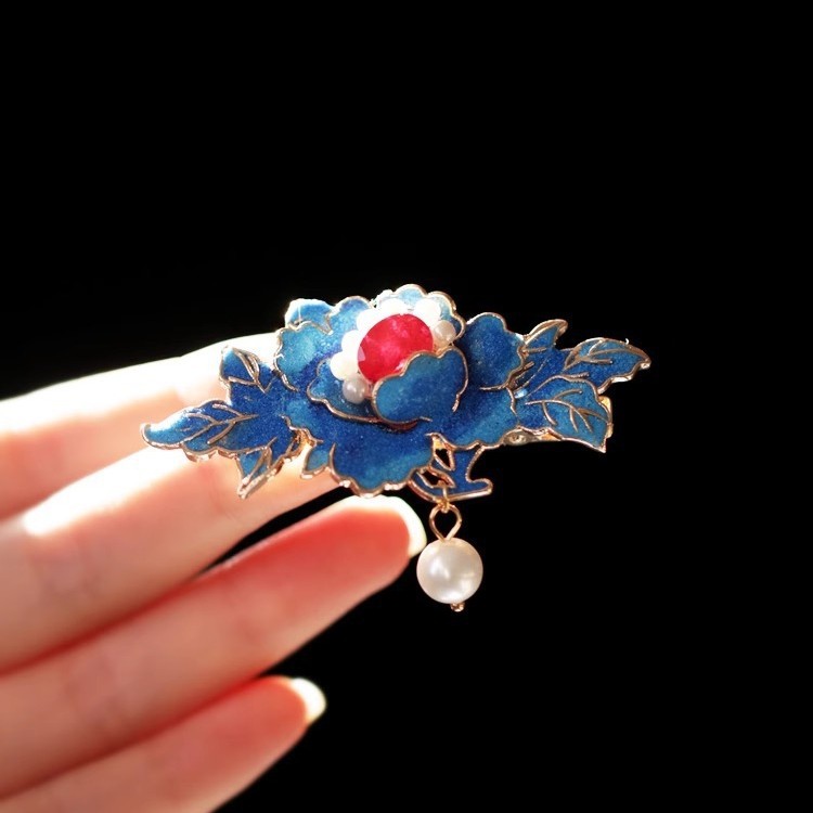 ヘアクリップ 牡丹 ぼたん 花 パール ヘアピン ヘアアクセサリー 前髪留め 髪飾り