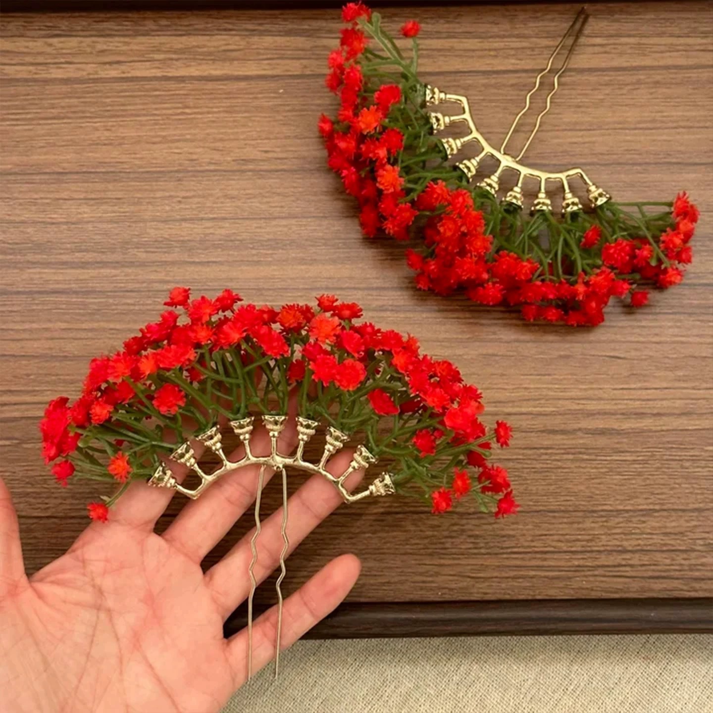 成人式 髪飾り 満天星 どうだん Uピン 造花 ヘアピン 結婚式 卒業式 ヘアアクセサリー 