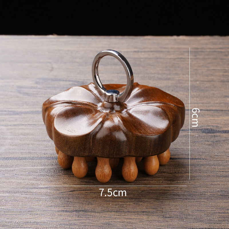 樋木製  かぼちゃ型ヘアブラシ 粗目 頭皮マッサージ ギフトに最適 