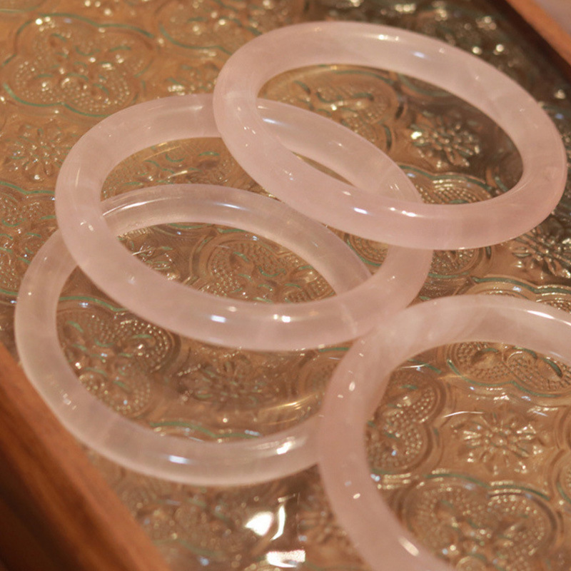 ローズクォーツ バングル ピンク 水晶 ブレスレット 天然石 パワーストーン 腕輪バングル