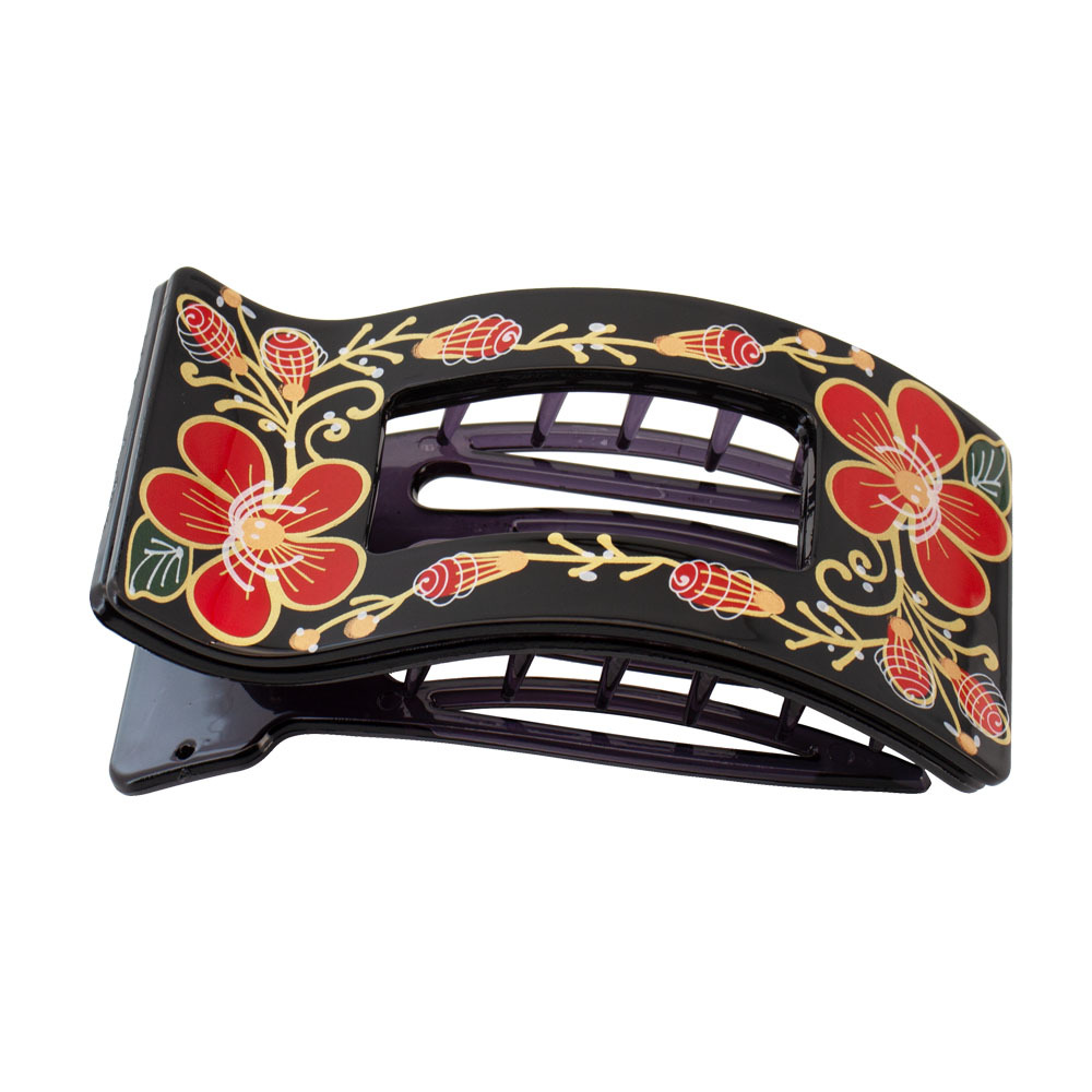 ヘアクリップ バンスクリップ  梅 漆器 レディース 髪飾り  おしゃれ ヘアアクセサリー  普段使い  結婚式