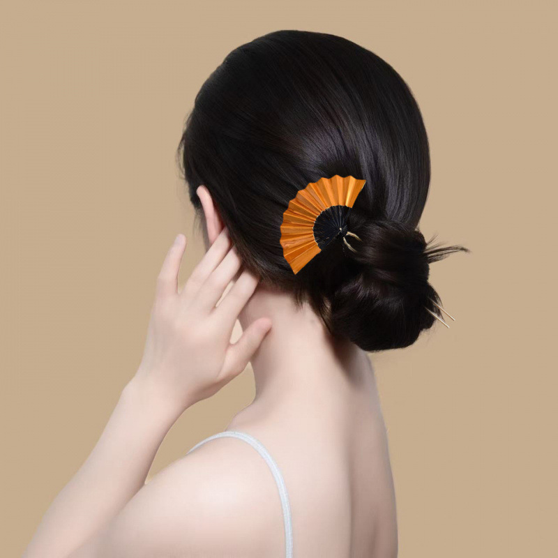 かんざし 簪 金メッキ 扇子 せんす U字型ヘアピン 髪飾り 和装 普段使い