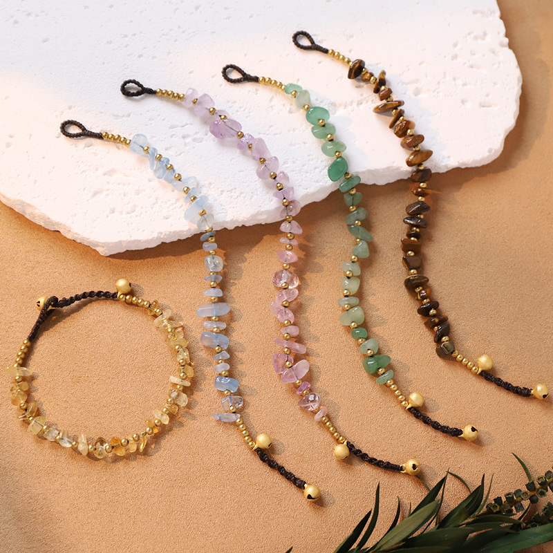 天然石 パワーストーン ブレスレット 選べる5種類- 東陵玉、アクアマリン、アメジスト、タイガーアイ、シトリン