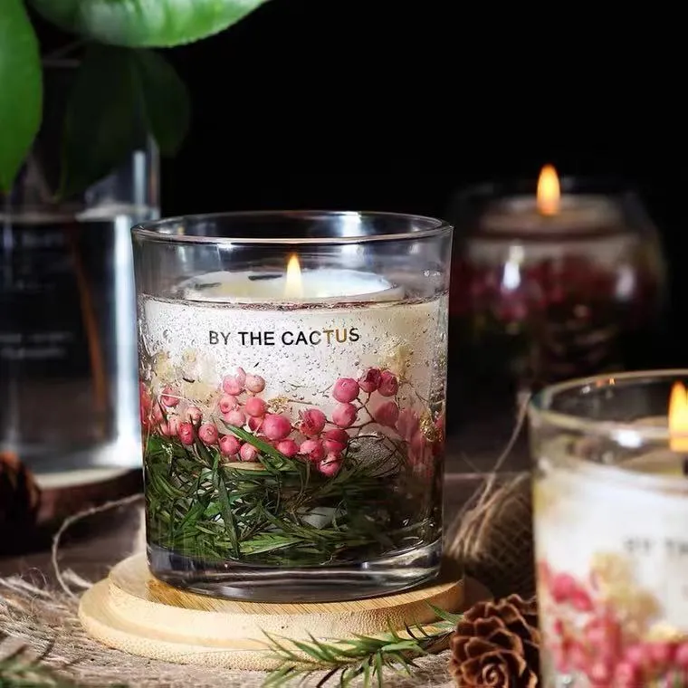 アロマジェルキャンドル ボタニカルキャンドル ローズ ドライフラワー 植物 ボタニカル キャンドル グラス入り プレゼント 癒し 甘い お風呂