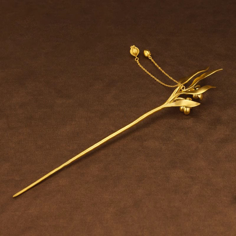 水仙の花 かんざし スイセン 花簪 ゴールドかんざし 一本挿し 髪飾り 成人式 和装 卒業式 浴衣 