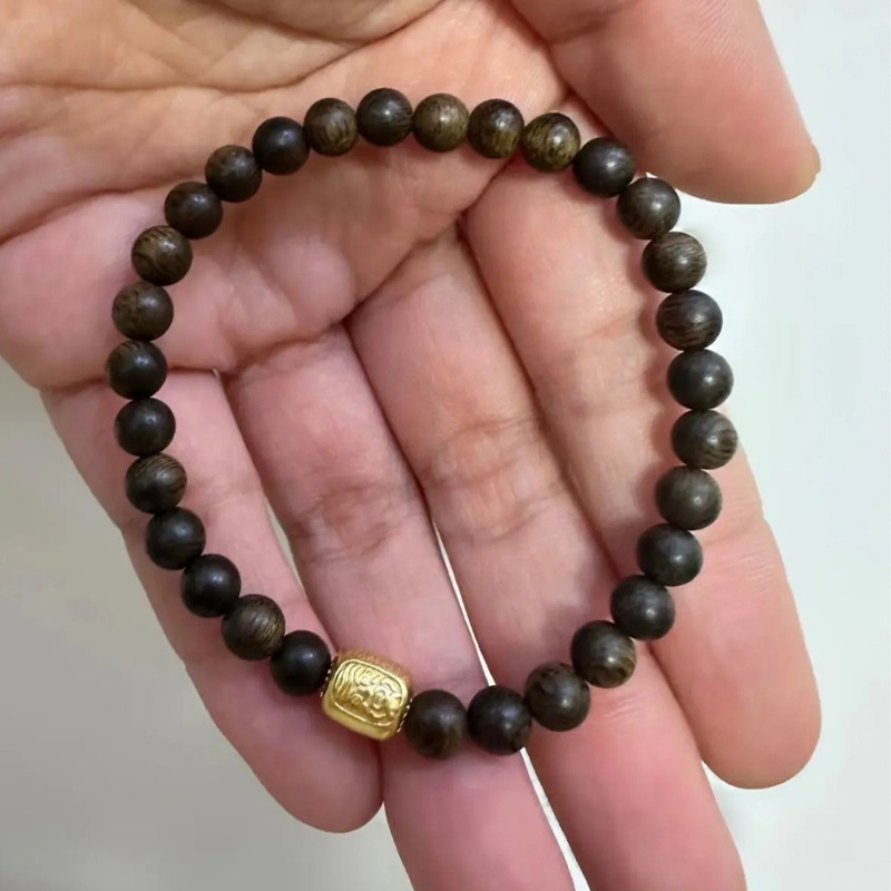 沈香木ブレスレット 沈水香木 高級香木 ブレスレット 5mm 6mm シルバー925 男性用 女性用 数珠ブレス 腕輪