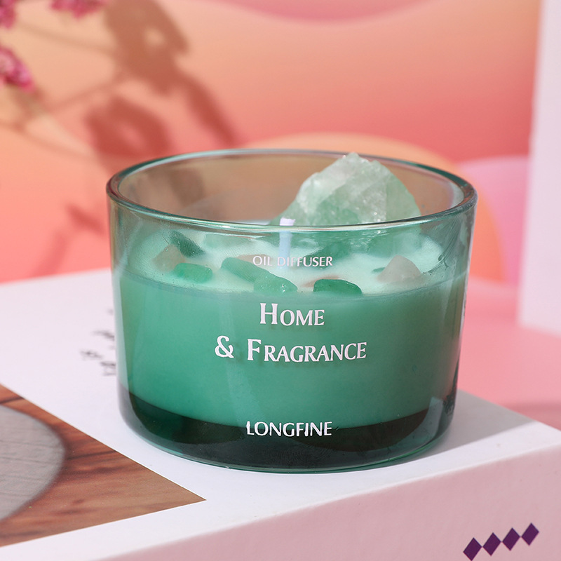 アロマキャンドル 天然石入り ソイワックス キャンドル フレグランスキャンドル  癒し ギフト