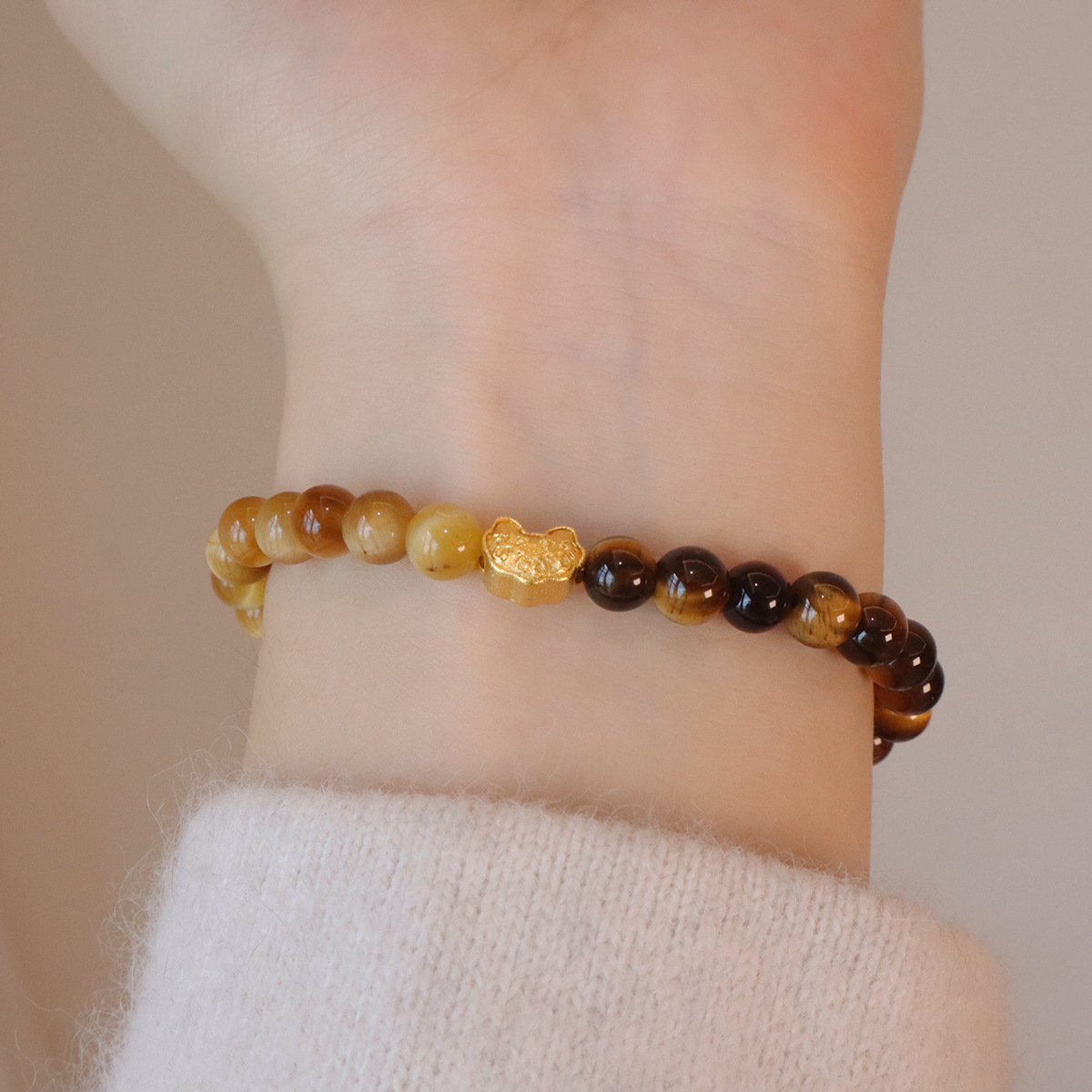 タイガーアイ ブレスレット 二色虎目石  パワーストーンブレスレット 天然石 数珠ブレス お守り