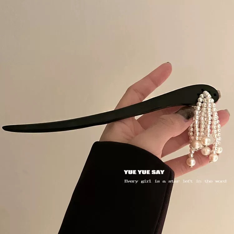 簪 かんざし 黒檀簪  パール  一本差し レディース ヘアアクセサリー 髪飾り 和装 和服 黒檀