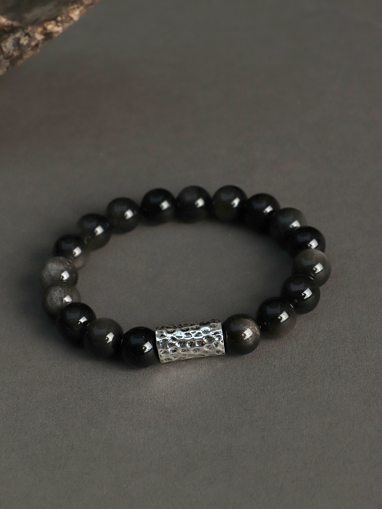 銀曜石ブレスレット メンズ レディース ペア 天然石 パワーストーン ブレスレット お守り 数珠