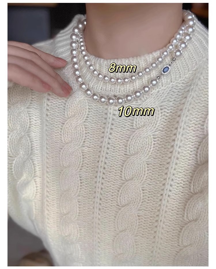 パールネックレス オーストラリア産 白蝶真珠 天然 ブルーサファイア 6mm 8mm 10mm