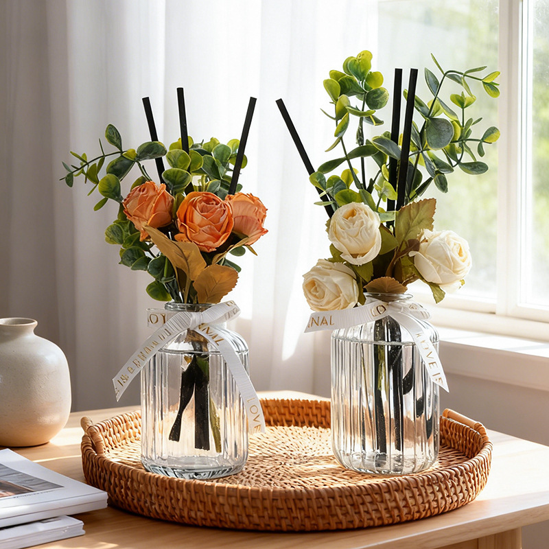 フラワーリードディフューザー アロマ 造花  精油60ml ルームフレグランス リビング  寝室 インテリア雑貨