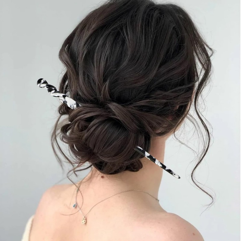 かんざし 簪 アセテート べっ甲風 一本挿し 髪飾り おしゃれ 和装小物 結婚式 成人式 卒業式 普段使い 