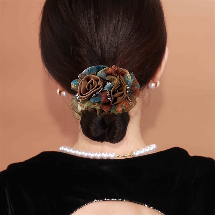 まとめ髪 お団子メーカー ヘアゴム レースフラワー シニヨンメーカー ヘアアレンジ エレガント