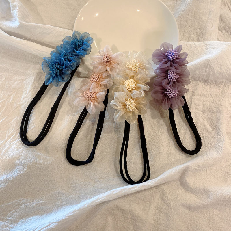 ヘアツイストクリップ レディース ネットフラワー  ヘアクリップ    お団子  ヘアアクセサリー  おしゃれ ファッション 