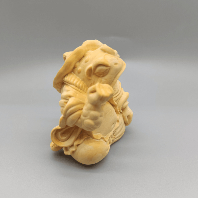 木彫り カエルの置物 フロッグ かえる 蛙 柘植 縁起物 インテリア おしゃれ 