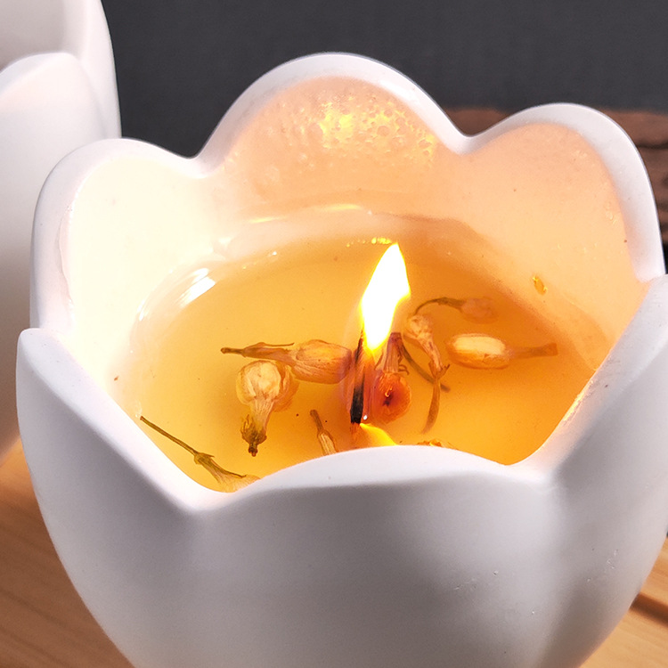 アロマキャンドル ローズ ジャスミン 金木犀 ソイキャンドル 花瓣デザイン ソイワックス 天然アロマ ドライフラワー キャンドル