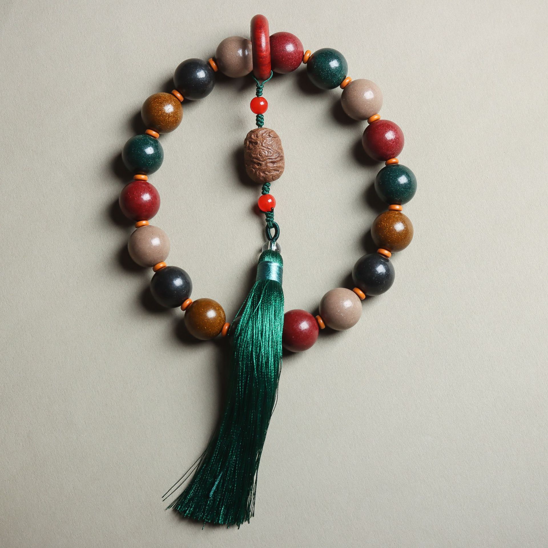  数珠 女性用 18玉 18mm 天然生薬製 香珠ブレスレット ハンドメイド 癒し 集中力