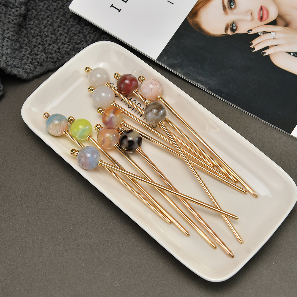 シンプル かんざし 簪 ヘアスティック 飴玉  一本挿し レディース 着物 髪飾り 普段使い 留袖 花火大会 大人 成人式 七五三