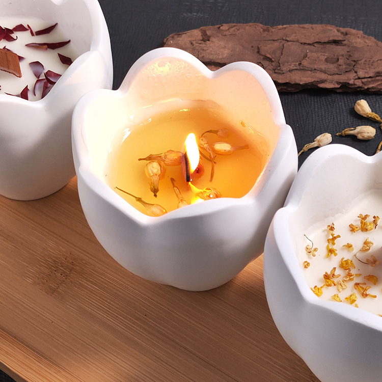 アロマキャンドル ローズ ジャスミン 金木犀 ソイキャンドル 花瓣デザイン ソイワックス 天然アロマ ドライフラワー キャンドル