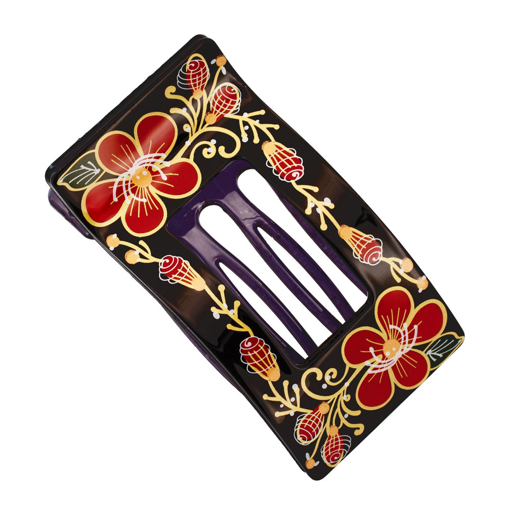 ヘアクリップ バンスクリップ  梅 漆器 レディース 髪飾り  おしゃれ ヘアアクセサリー  普段使い  結婚式