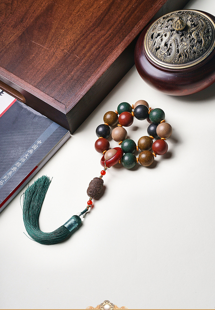  数珠 女性用 18玉 18mm 天然生薬製 香珠ブレスレット ハンドメイド 癒し 集中力