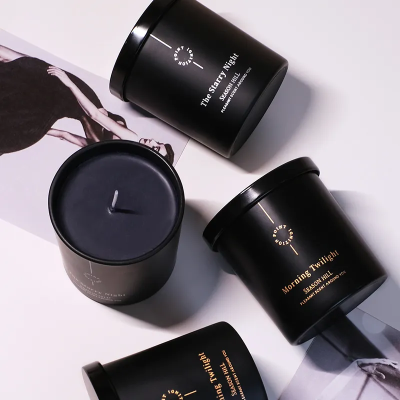 プレミアム アロマキャンドル 黒缶入り ソイキャンドル キャンドルランタン ルームフレグランス お風呂 瞑想 誕生日 お祝い