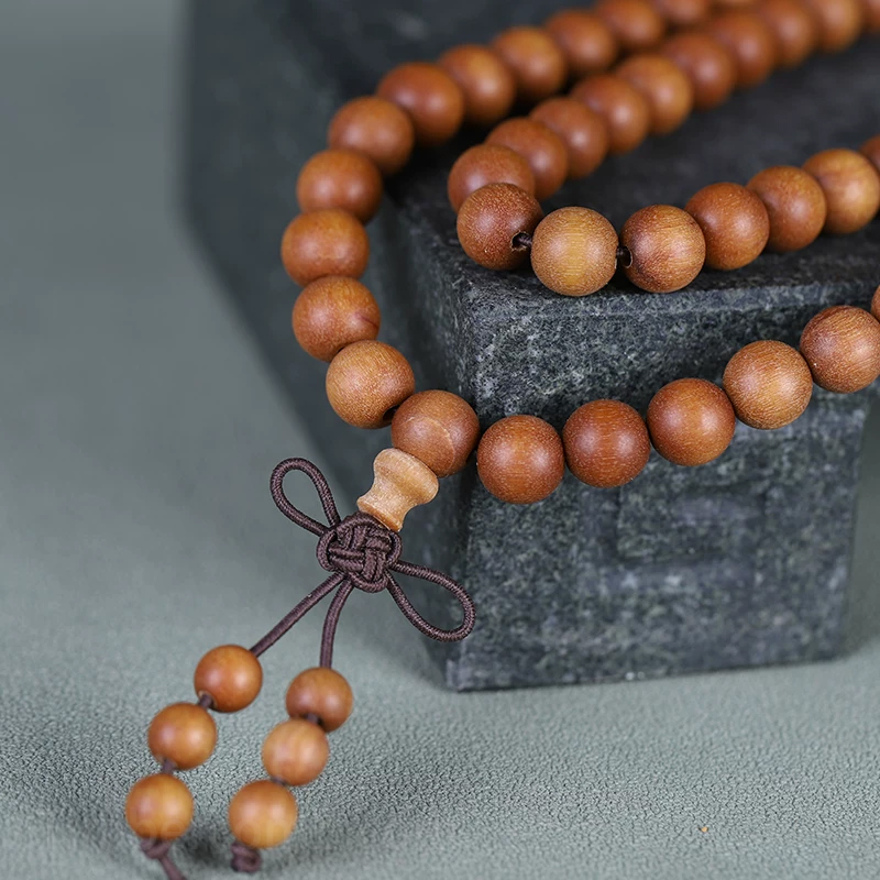 白檀木ブレスレット 天然木 108玉 数珠ブレスレット サンダルウッド お守り メンズレディース 腕輪ブレスレット
