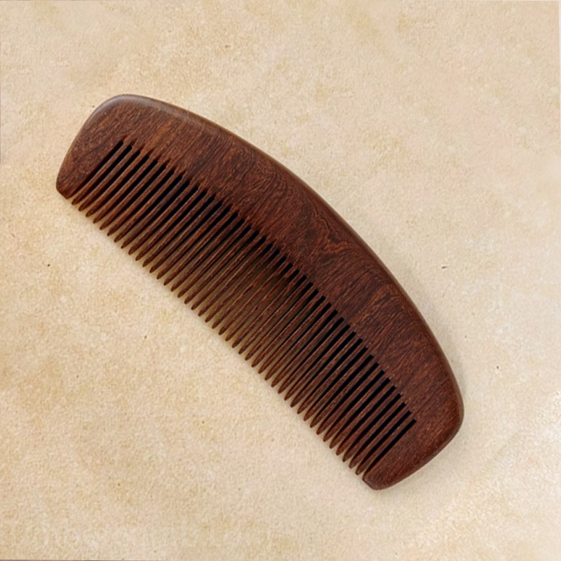 檀木櫛 天然木 木の櫛 カササギと梅花 お守り 静電気防止 ヘアコーム 頭皮マッサージ メンズレディース