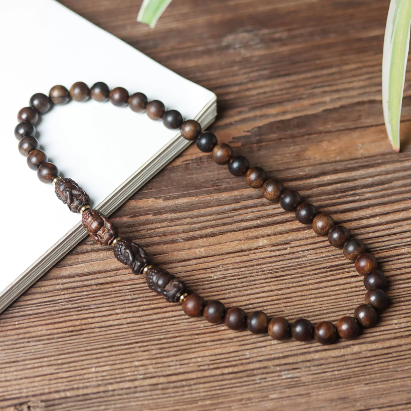 沈香ブレスレット お守り ナチュラル 数珠 ブレスレット メンズレディース 天然木腕輪ブレスレット