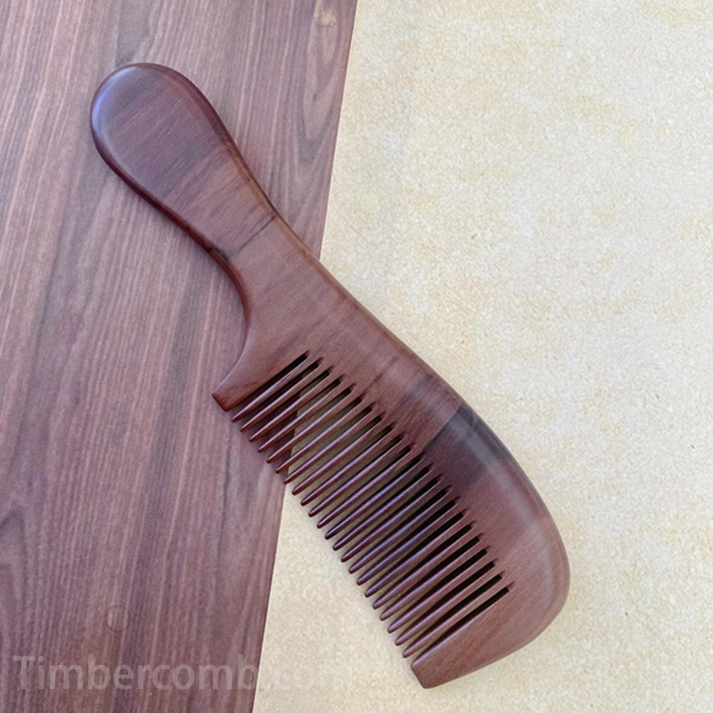 楠木櫛 ヘアブラシ 木製の櫛 無垢材 絵付き お守り 頭皮マッサージ 静電気防止 ヘアコーム