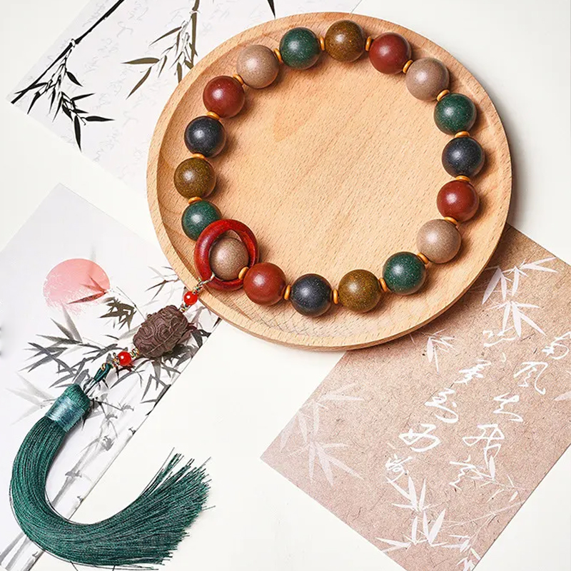 数珠ブレスレット レディース お守り 18玉 18mm 天然生薬製 香珠ブレスレット ハンドメイド 癒し 集中力