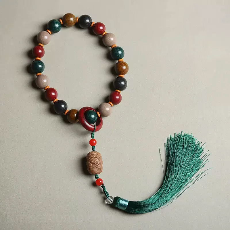 数珠ブレスレット レディース お守り 18玉 18mm 天然生薬製 香珠ブレスレット ハンドメイド 癒し 集中力