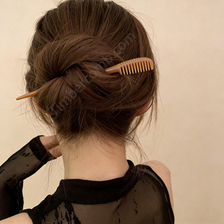 水牛角 かんざし 櫛 簪 多機能 普段使い 天然牛角 和装 成人式 留袖用 携帯用 高級感 櫛かんざし