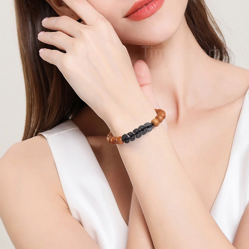 天然の野生老桃の木の数珠 男女兼用 銀の五帝銭で編んだブレスレット 生まれ年の護身用お守り カップル用の手繩