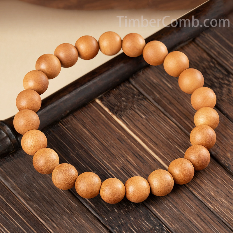 特選腕輪念珠 木玉ブレス 桃の木 8mm玉内周約16.5cm◆数珠ブレスレット・お守り・香木・念珠ブレスレット・腕輪数珠