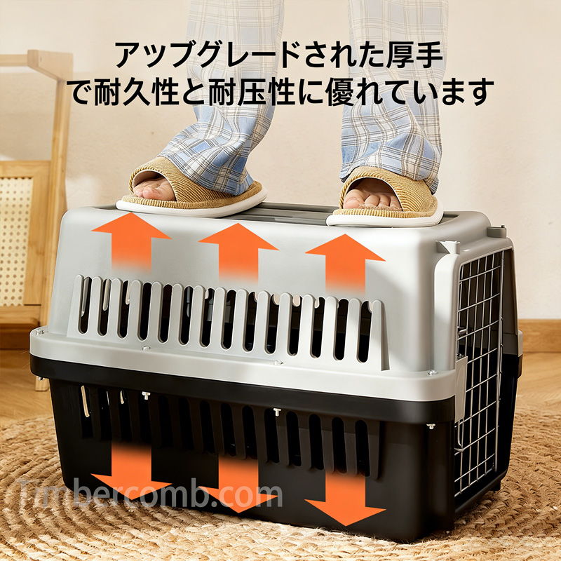 猫用キャリーケース ペットキャリー ペットクレート 航空輸送用 ペットケース 小型犬 中型犬 猫用 キャリーケース 3サイズ展開 車載 通院 避難用 飛び出し防止 通気性