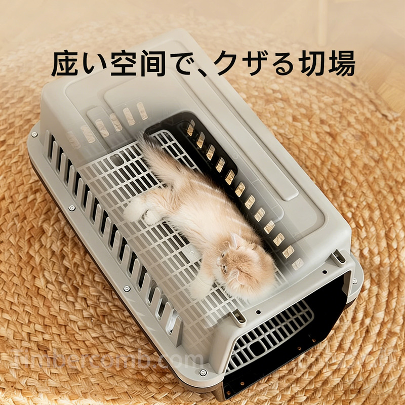 猫用キャリーケース ペットキャリー ペットクレート 航空輸送用 ペットケース 小型犬 中型犬 猫用 キャリーケース 3サイズ展開 車載 通院 避難用 飛び出し防止 通気性