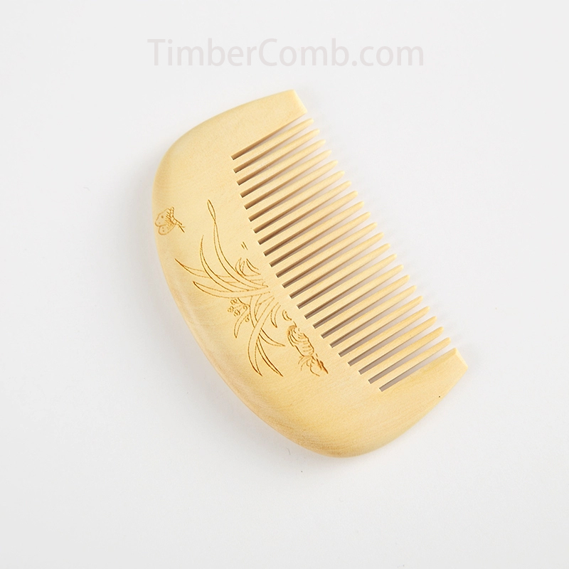 小葉つげの 8ｃｍつげ木櫛 携帯性抜群 マッサージ効果付き ストレート整髪用 ミニチュアサイズ-木彫り高級人気専門店
