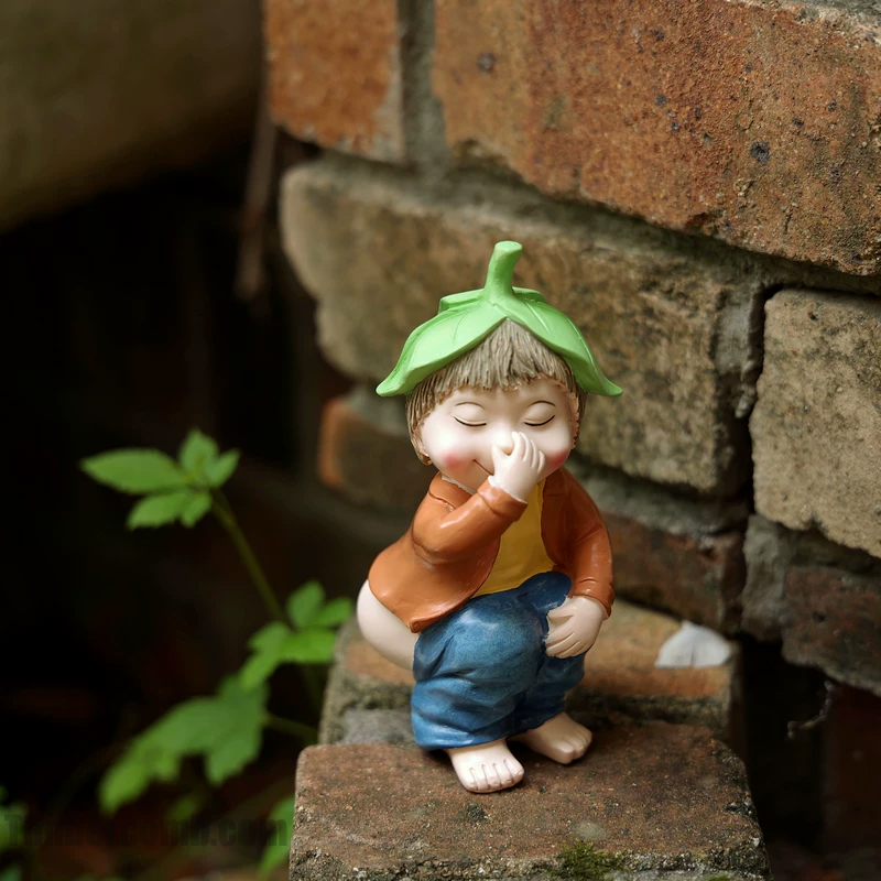 うんちボーイ置き物 リビング・バルコニー向け 鉢植え・テレビボード・デスク・楽しい ガーデンを彩る面白い装飾品