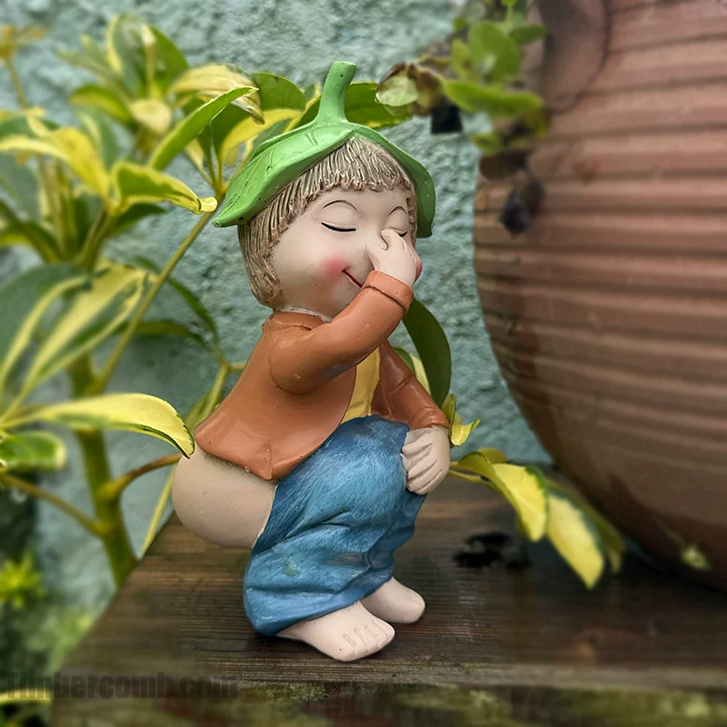 うんちボーイ置き物 リビング・バルコニー向け 鉢植え・テレビボード・デスク・楽しい ガーデンを彩る面白い装飾品