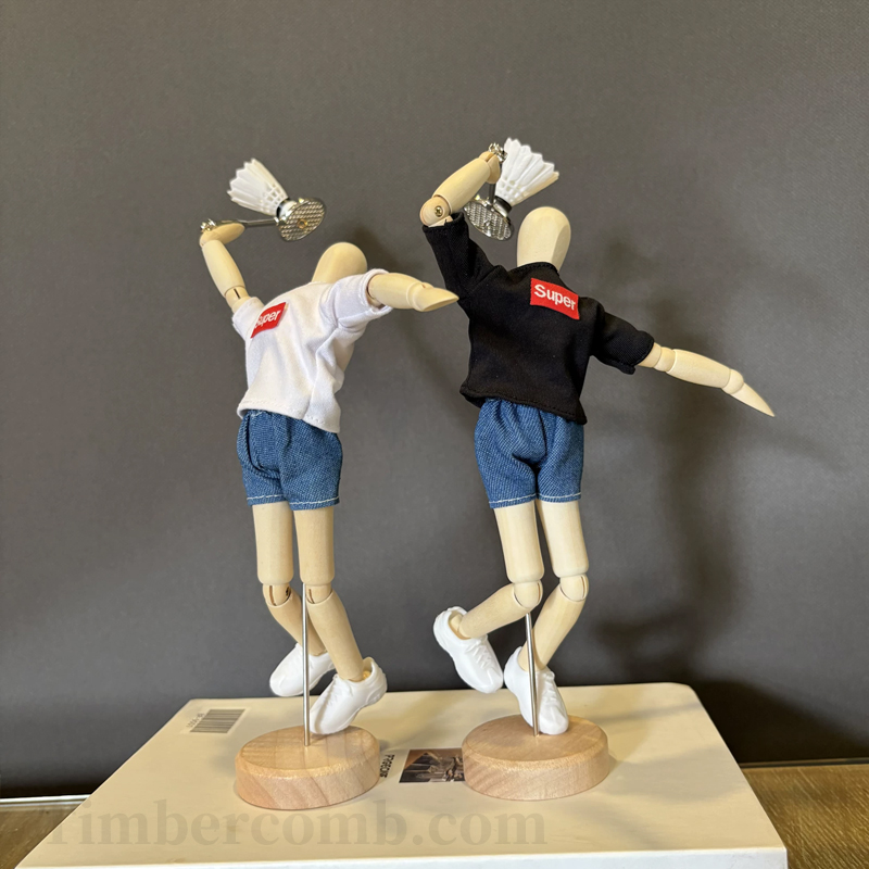創造的な可動式人形置物｜バドミントンテーマの室内デスク装飾・卓上飾り 繊細な関節可動仕様
